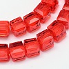 Faceted Cube Transparent Glass Beads Strands EGLA-E041-5mm-D07-2