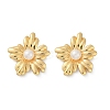 304 Stainless Steel ABS Plastic Pearl Stud Earrings for Women EJEW-U046-12A-G-4