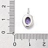 925 Sterling Silver Cubic Zirconia Oval Charms STER-S006-01S-F-3