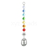 201 Stainless Steel Yoga with Lotus Pendant Decorations HJEW-JM01100-3