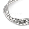 304 Stainless Steel 3-Strand Round Snake Chain Bracelets for Women BJEW-C071-03P-2