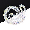Electroplate Transparent Glass Beads Strands EGLA-N057-09A-01-2