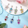 7Pcs 7 Colors Angel Glass Pendant Decorations HJEW-JM02788-02-1