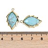 Synthetic Turquoise Faceted Leaf Pendants G-I375-04G-06-3