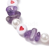 Natural Amethyst Chip Beaded Stretch Bracelets BJEW-JB10507-4