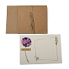 Dried Carnation Paper Thank You Greeting Cards AJEW-K043-01F-2
