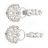 2Pcs Flower Alloy Rhinestone Snap Lock Clasps FIND-FH0018-22A-1