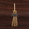 Mini Witch Wiccan Altar Broom with Alloy Charms PW-WGDD577-03-1