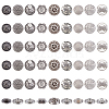 54Pcs 9 Styles Zinc Alloy Shank Buttons BUTT-PH0001-61-1
