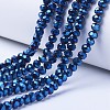 Electroplate Transparent Glass Beads Strands X-EGLA-A034-T8mm-UA02-1