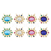 DICOSMETIC 8Pcs 4 Colors Brass Cubic Zirconia 2-Loop Pendants KK-DC0003-51-1