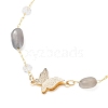 Handmade Glass & Natural Labradorite Nuggets Beads Necklaces BJEW-JB12461-02-3