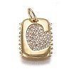 Eco-Friendly Brass Micro Pave Clear Cubic Zirconia Pendants ZIRC-H106-20-2