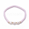 Faceted Glass Beaded Stretch Bracelets BJEW-JB05486-01-1
