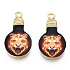 Printed Alloy Enamel Pendants ENAM-N056-178-02-2