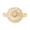 Brass Micro Pave Cubic Zirconia Connector Charms KK-U053-19G-1