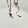 304 Stainless Steel Letter Pendant Necklaces NJEW-WH0027-04N-G-NR-1