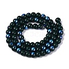 Electroplate Opaque Glass Beads Strands EGLA-Q132-6MM-01C-18-2