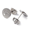 Non-Tarnish 201 Stainless Steel Flat Round Stud Earring Findings STAS-K259-18B-P-2