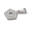 Ion Plating(IP) 304 Stainless Steel Micro Pave Cubic Zirconia Pendants STAS-Z107-06P-06-2