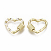 Brass Micro Pave Cubic Zirconia Screw Carabiner Lock Charms KK-N227-27G-01-NF-2