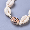 Adjustable Cowrie Shell Beaded Necklace and Bracelets Jewelry Sets SJEW-JS01019-02-7