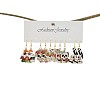5 Pairs Halloween Skull Alloy Enamel Dangle Earrings FS-WGBF0DA-01-4
