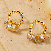 Chic Fashionable Luxe Women's Brass Rhinestone Twisted Stud Earrings LQ2144-1-1