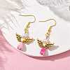 Angel Antique Golden Alloy & Resin Dangle Earrings EJEW-JE05686-11-2