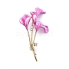 Flwoer Alloy Magenta Enamel Pins JEWB-C037-18G-1