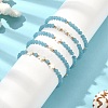 5Pcs 5 Style Natural Dyed White Jade & Pearl & Shell Star Beaded Stretch Bracelets Set BJEW-JB09495-05-6