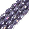 Opaque Solid Color Electroplate Glass Beads Strands LS-EGLA-N013-P8mm-B09-1