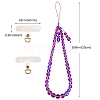 Round Synthetic Moonstone Beaded Mobile Straps HJEW-SW00042-04-2