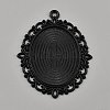 Oval Alloy Cabochon Pendants Settings Making DIY-WH20002-21B-1