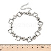 304 Stainless Steel Rhombus Link Chains Bracelets for Men & Women BJEW-D042-28P-5