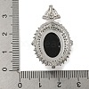 Brass Micro Pave Clear Cubic Zirconia Pendants KK-N254-103P-3