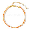 Retro Ethnic Style Round Natural Red Aventurine Beaded Bracelets for Women OR1115-3-1