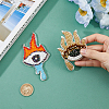 SUPERFINDINGS 2Pcs 2 Style Fire & Eye & Teardrop Plastic & Rhinestone Beading Appliques DIY-FH0001-07-3