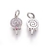 Brass Micro Pave Cubic Zirconia Charms ZIRC-E161-23P-1