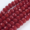 Opaque Solid Color Crystal Glass Rondelle Beads Strands EGLA-F047A-10-1