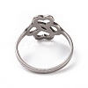 Non-Tarnish 201 Stainless Steel Hollow Flower Finger Ring for Women RJEW-J051-13P-3