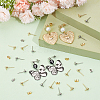 SOFPLATE 100Pcs 2 Color 304 Stainless Steel Ball Stud Earring Findings STAS-SP0001-56-4