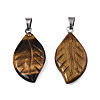 Natural Tiger Eye Pendants G-S364-076A-01-1