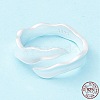 925 Sterling Silver Matte Cuff Ring RJEW-Z011-01S-4