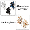ANATTASOUL 4 Pairs 4 Colors Rhinestone Flower Stud Earrings EJEW-AN0002-35-3