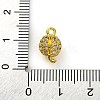 Brass Micro Pave Clear Cubic Zirconia Connector Charms KK-A230-06C-G-3