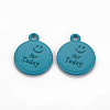 Spray Painted Alloy Pendants PALLOY-Q433-030B-RS-1