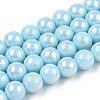 Electroplate Opaque Glass Beads Strands GLAA-T032-P6mm-AB10-1