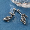 Fish 316 Surgical Stainless Steel Belly Button Rings/Earrings EJEW-G416-15AS-3