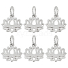 6Pcs Hollow 925 Sterling Silver Lotus Charms STER-DR0001-34-1